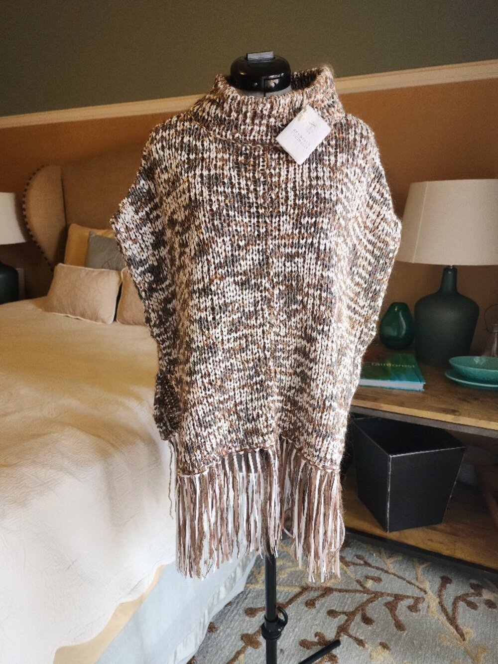 NWT Brunello Cucinelli Sequin Turtleneck Sweater Shawl Shimmer XS